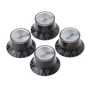 Gibson PRMK010 Top Hat Style Black with Silver Metal Insert Guitar Knob
